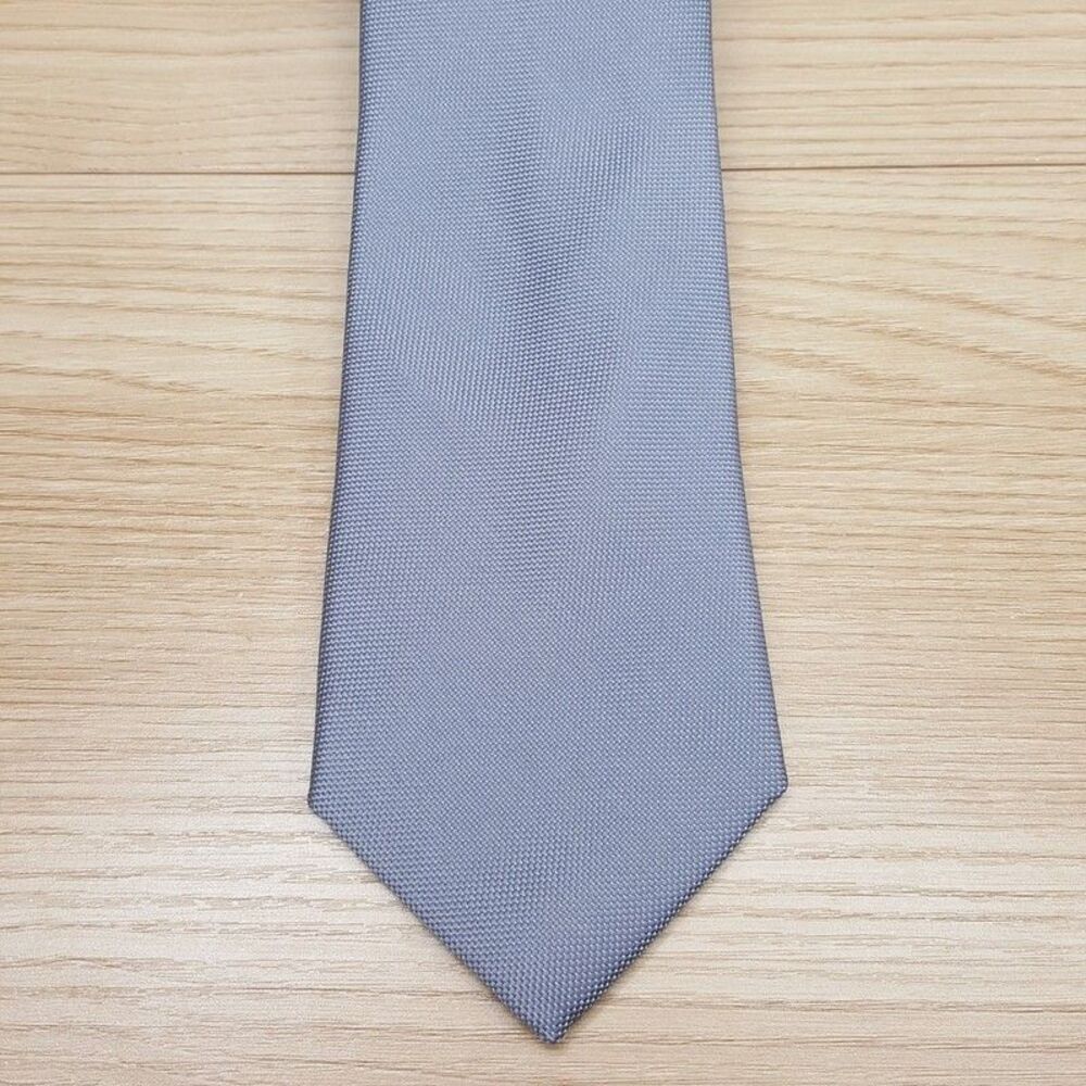 CLUB ROOM Mens Neck Tie Solid Grey Modern Classic Business Workwear Necktie